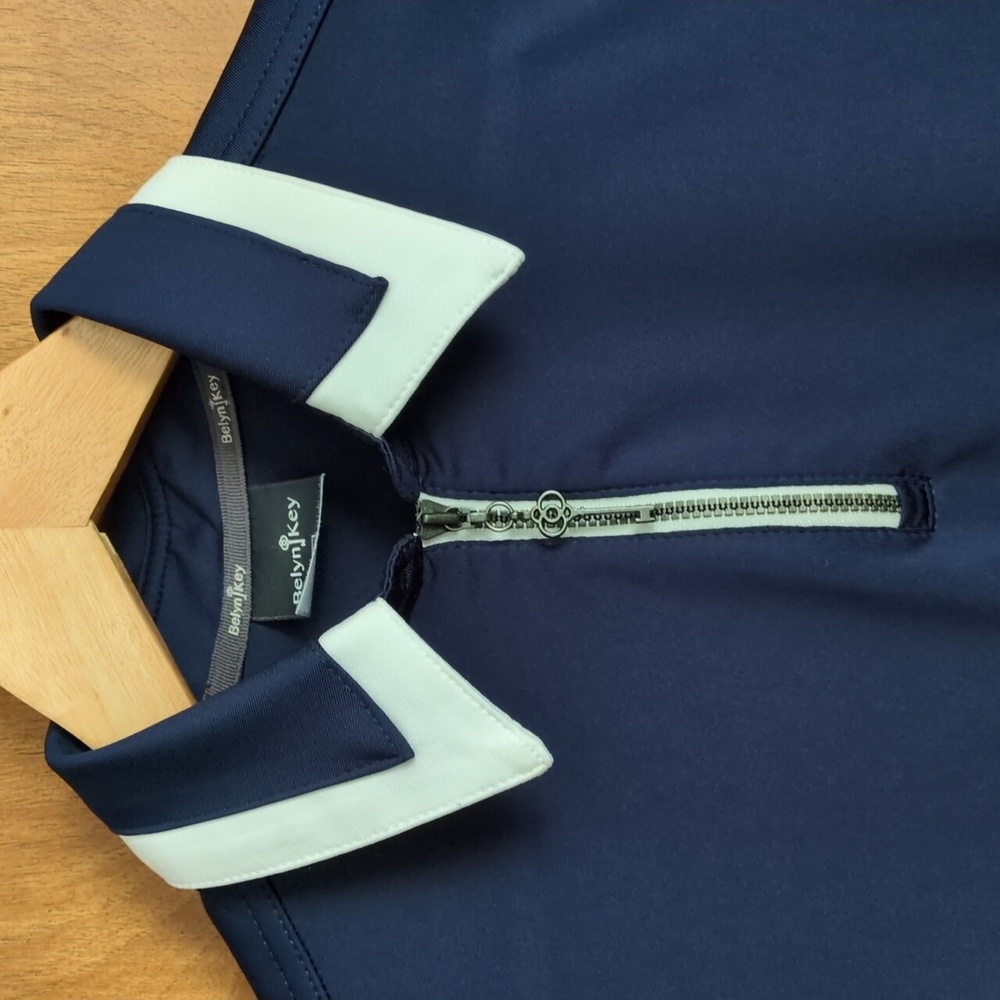 Belyn Key Birdie Long Sleeve Polo In Ink Size S - Picture 3 of 7